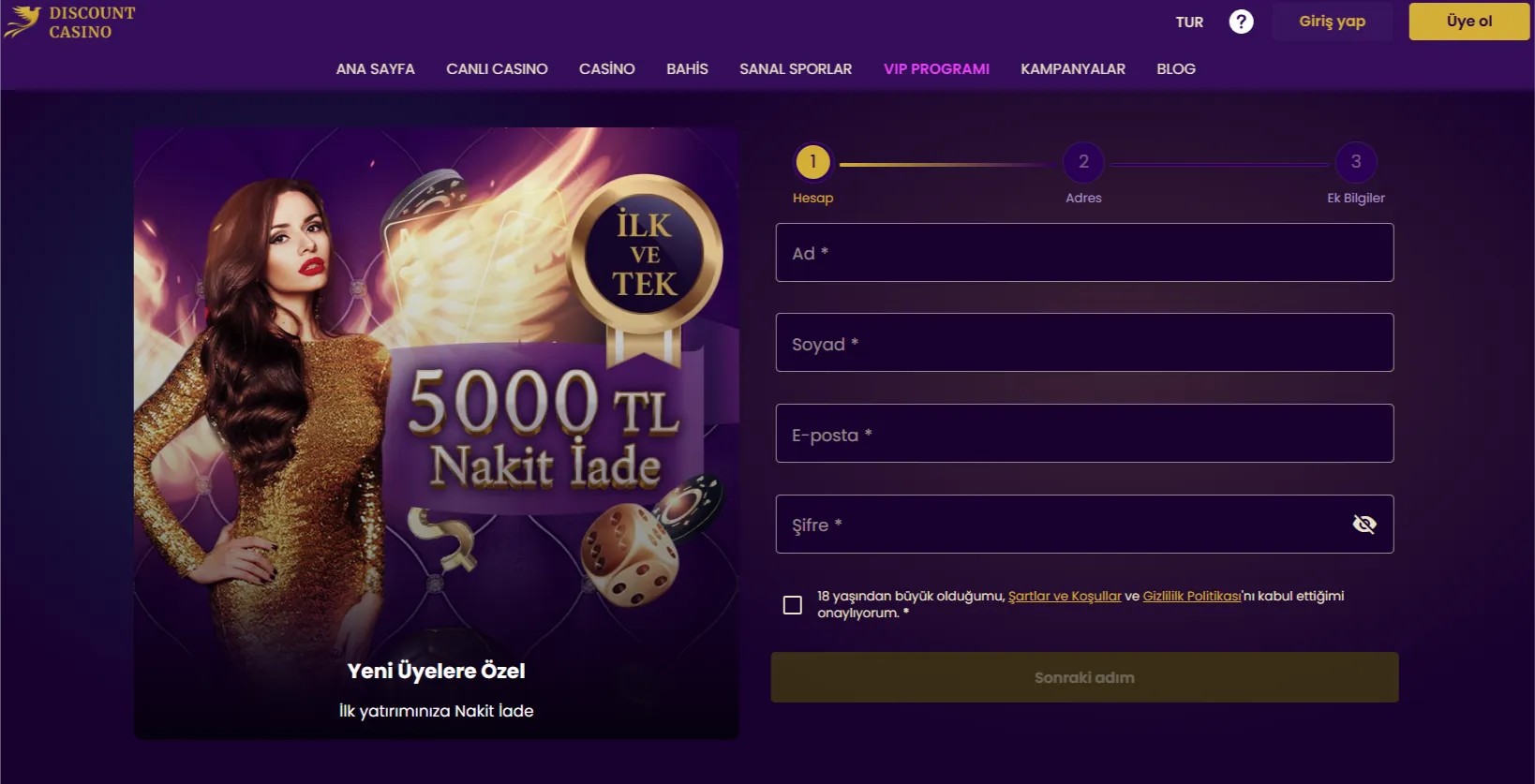 Online casinoda deneme bonusu alma süreci